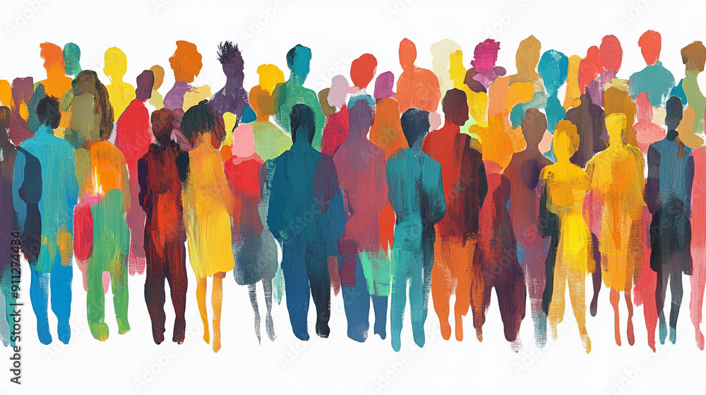 © ChristacilinCreative - A diversity, equity, and inclusion DEI image, colorful rainbow people watercolor wallpaper background © ChristacilinCreative - A diversity, equity, and inclusion DEI image, colorful rainbow people watercolor wallpaper background