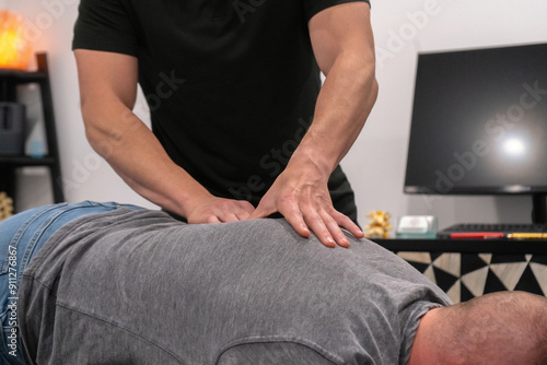 Man having chiropractic