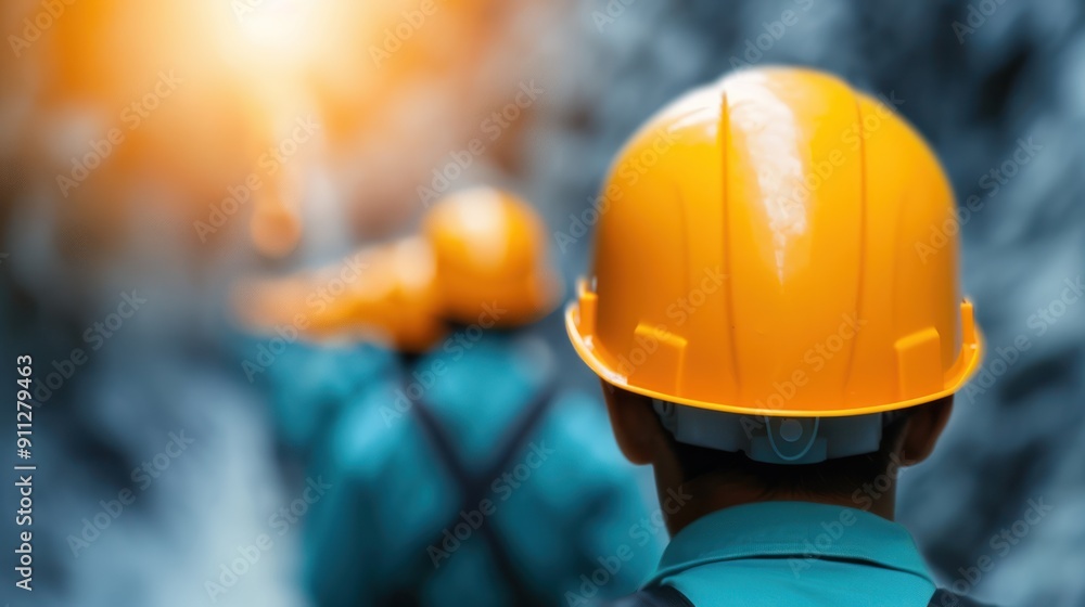A team of workers, conducting a safety drill for confined space rescue