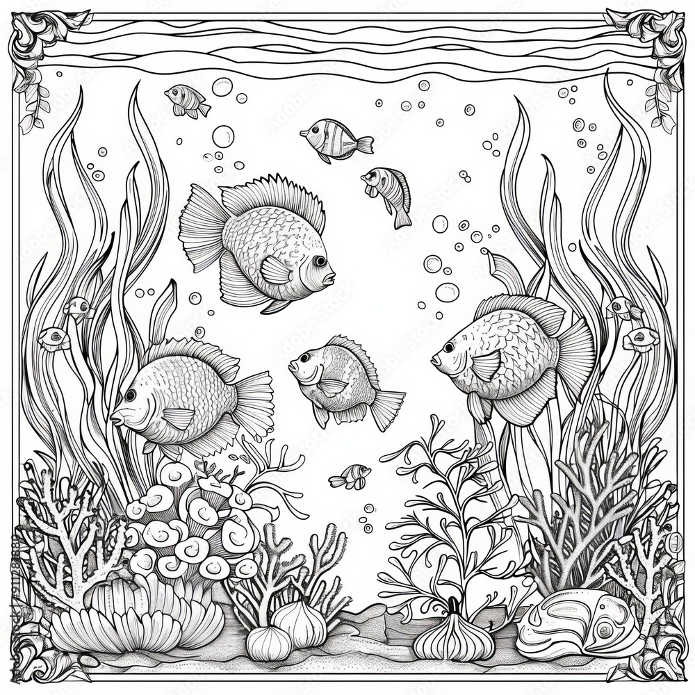 underwater coloring page , fish coloring page , underwater coloring ...