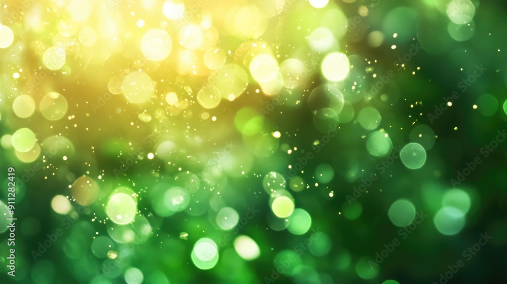 Abstract green bokeh background, featuring soft, out-of-focus light spots for a dreamy effect. Abstract green bokeh background, featuring soft, out-of-focus light spots for a dreamy effect.