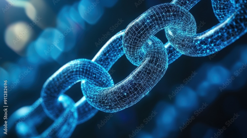 A blue chain with a blue link. The chain is made of a blue material and is very detailed. A blue chain with a blue link. The chain is made of a blue material and is very detailed.