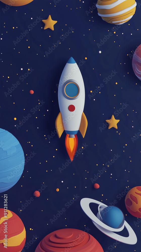 A captivating 3D banner showcasing a space exploration theme with planets, stars, and a rocket empty copy space on the side. Ideal for science and technology projects, and educational materials. AI A captivating 3D banner showcasing a space exploration theme with planets, stars, and a rocket empty copy space on the side. Ideal for science and technology projects, and educational materials. AI
