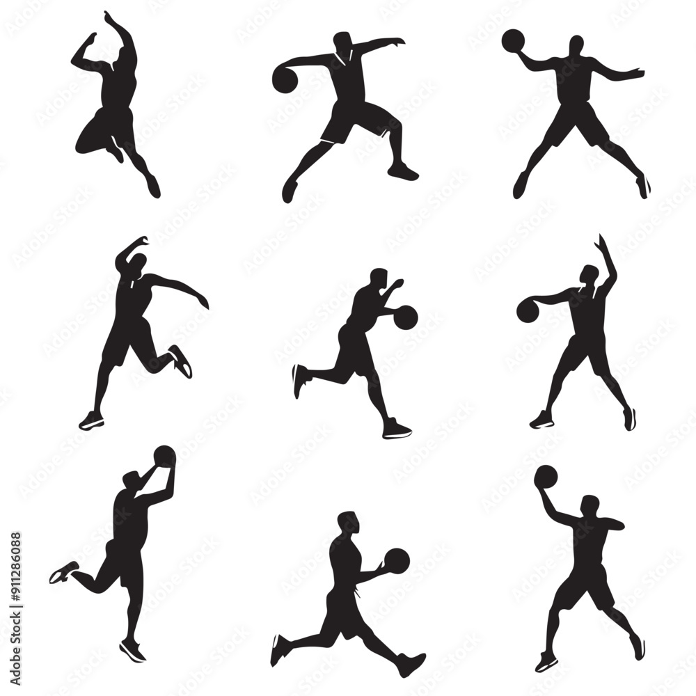 Vector set of a man playing Basketball Vector set of a man playing Basketball