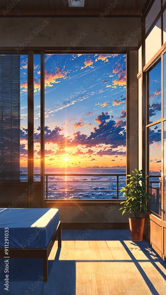 3d sun in suite room background anime illustration cartoon design 188 3d sun in suite room background anime illustration cartoon design 188