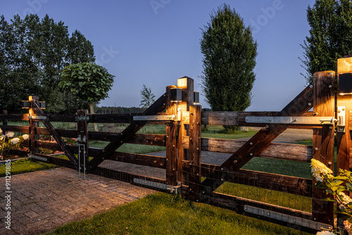Wood fence  photo by night in the Netherlands  