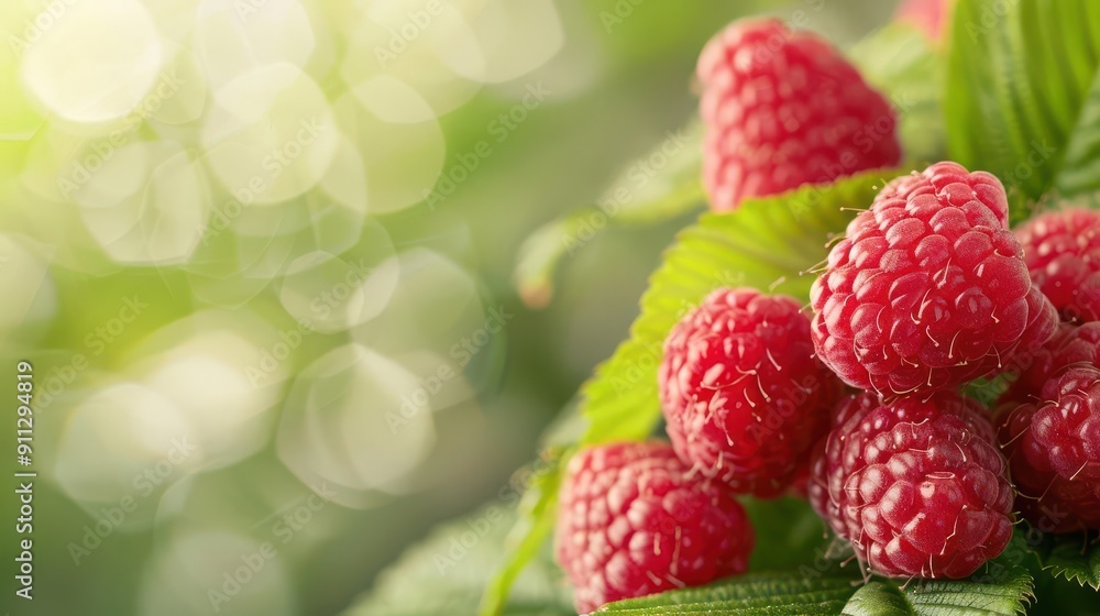 Raspberry bush foliage with yellow and green Raspberry bush foliage with yellow and green
