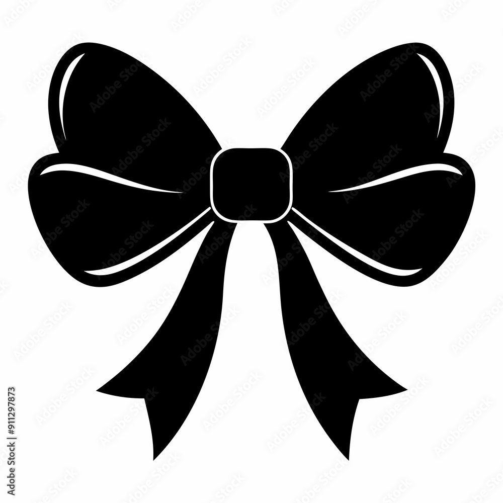 Christmas ribbon bow isolated on white, ribbon bow illustration, christmas vector art, ribbon bow silhouette, christmas ribbon bow vector icon, eps Christmas ribbon bow isolated on white, ribbon bow illustration, christmas vector art, ribbon bow silhouette, christmas ribbon bow vector icon, eps
