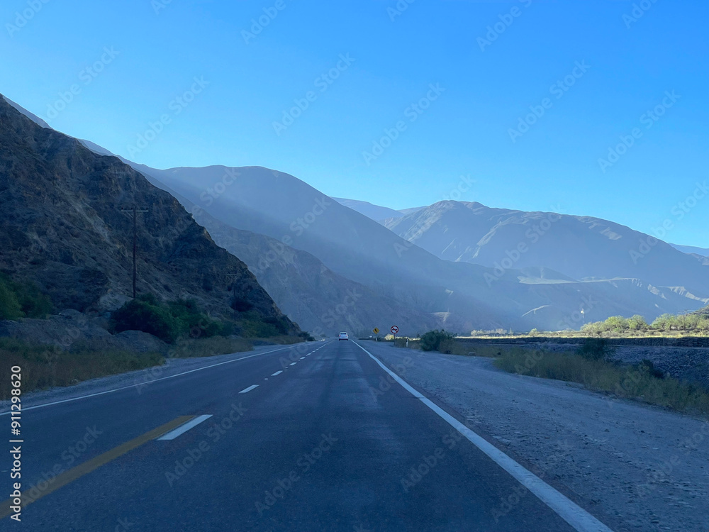 Empty road on the way to the Andes from Salta, Argentina Empty road on the way to the Andes from Salta, Argentina