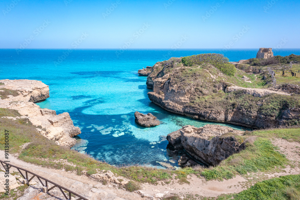 The archaeological site of Roca Vecchia, in Puglia, Salento, Italy.