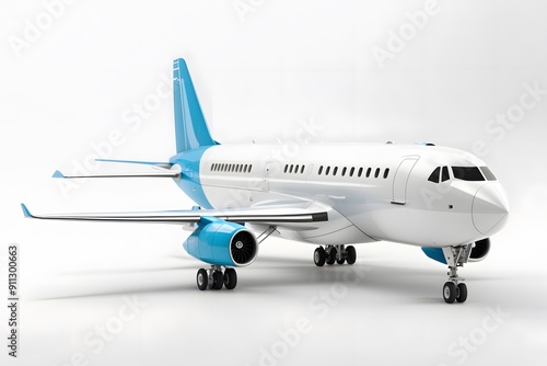 3d rendering front a plane On a white background
