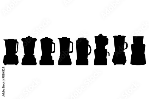 Electronic blender illustration. Cooking ware design set