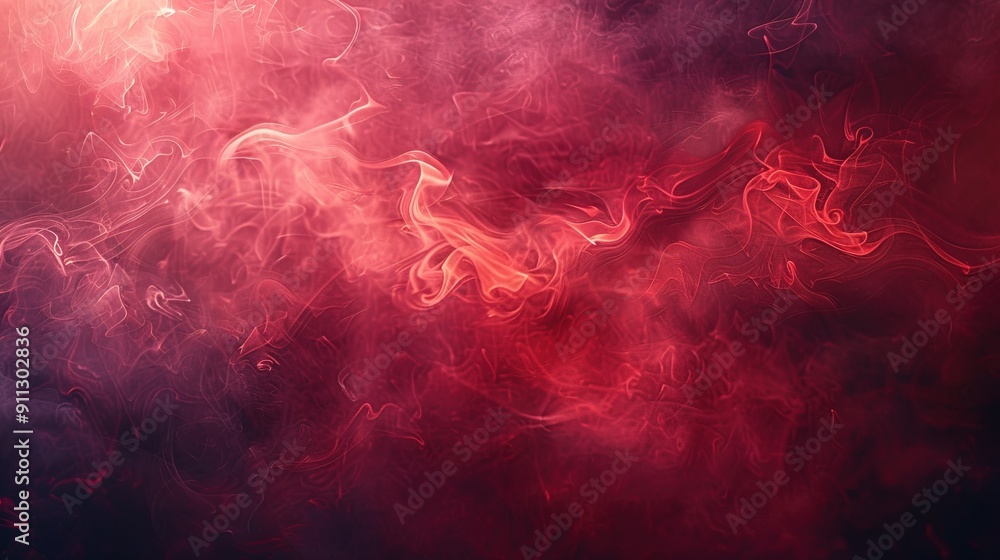 Fototapeta premium Red abstract background. Smoke effects. Copy space. Mockup. Wallpaper banner design