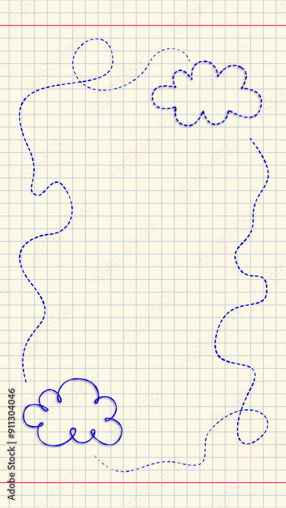 clouds on notebook sheet template,blue hand drawn clouds and lines on paper, schoo and baby shower vertical social media design element clouds on notebook sheet template,blue hand drawn clouds and lines on paper, schoo and baby shower vertical social media design element