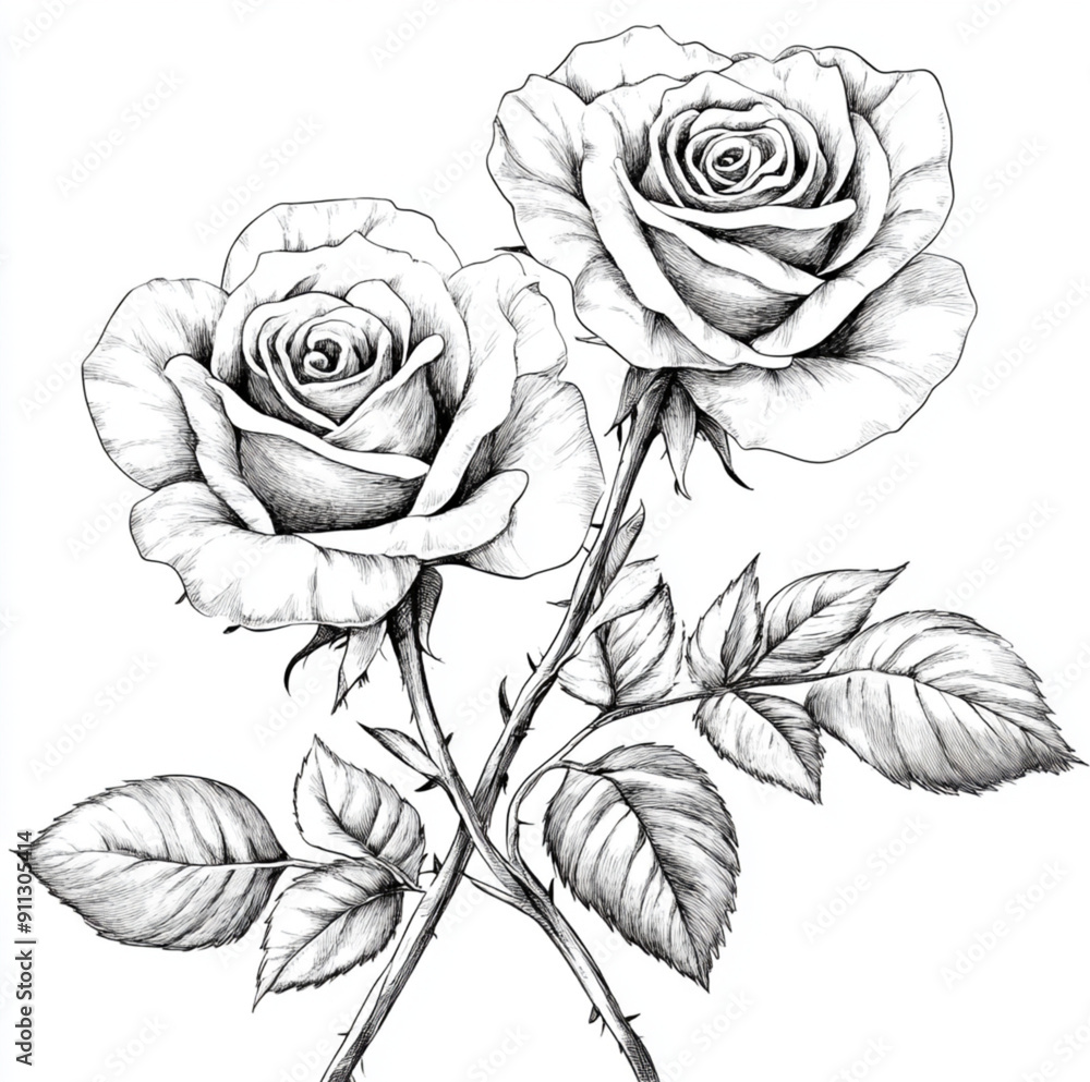 two roses sketch design black and white two roses sketch design black and white