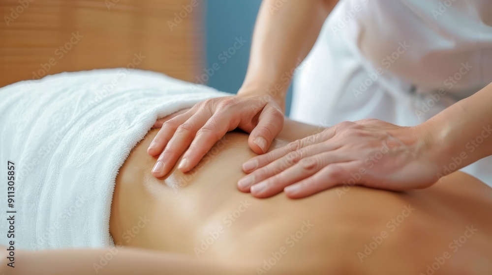 a woman getting a back massage in a spa a woman getting a back massage in a spa