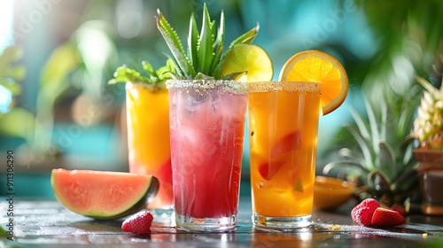 Fresh cocktails and tropical juice drinks