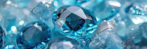 beautiful aquamarine gemstones photo