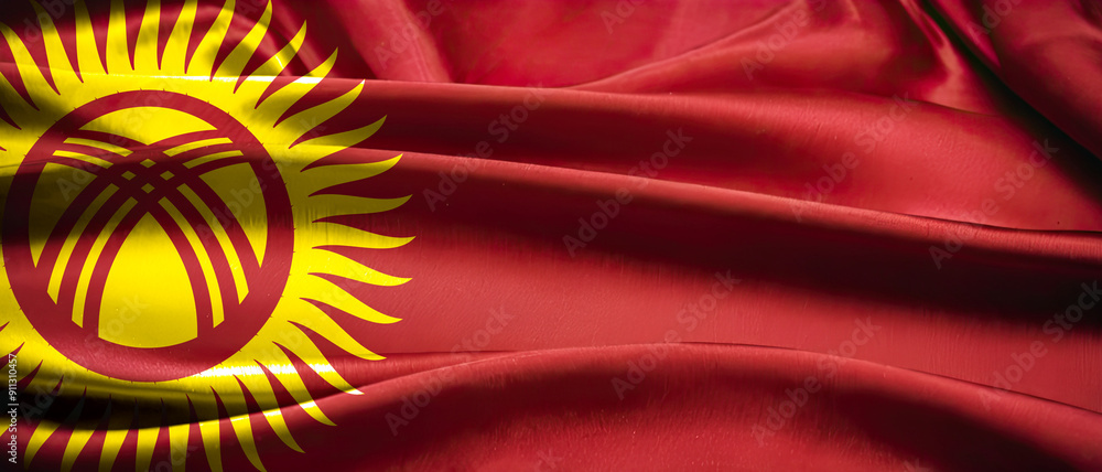 KYRGYZSTAN FLAG for national Day or Independence Day of KYRGYZSTAN