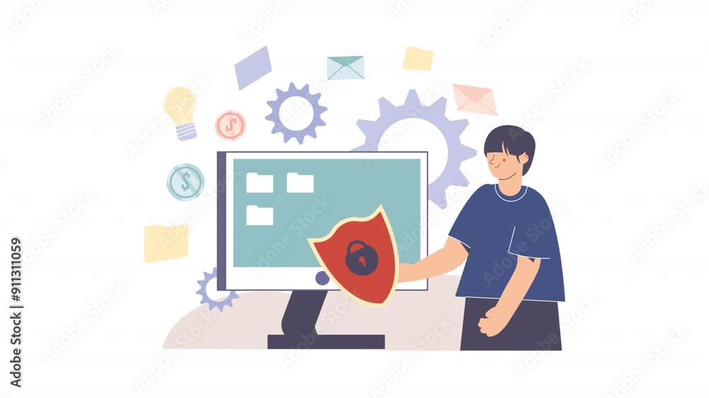 Computer People Animation Scene Computer People Animation Scene
