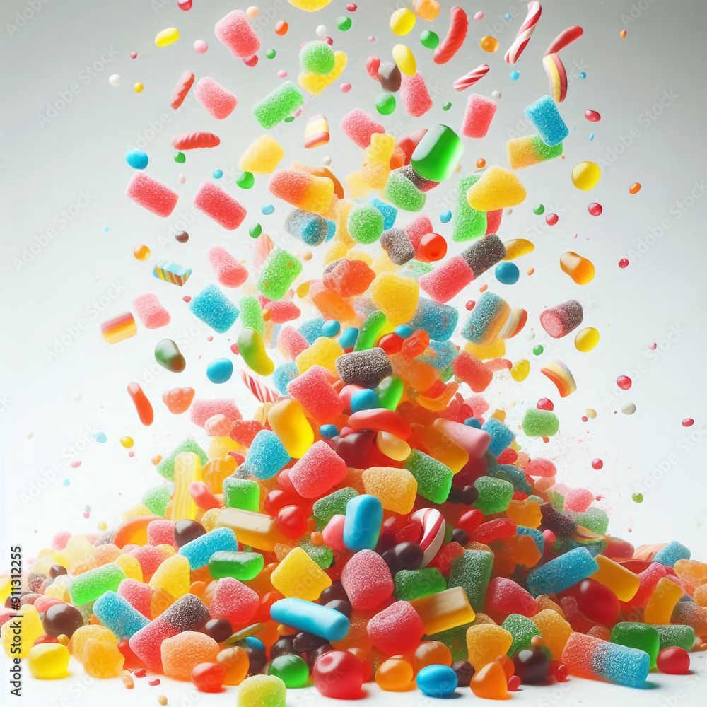 Lots of colorful gummies on light background Lots of colorful gummies on light background