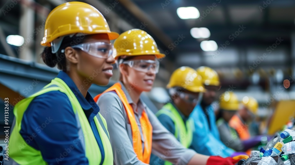 Employees Engaged in Recycling Process at MKU Employees Engaged in Recycling Process at MKU
