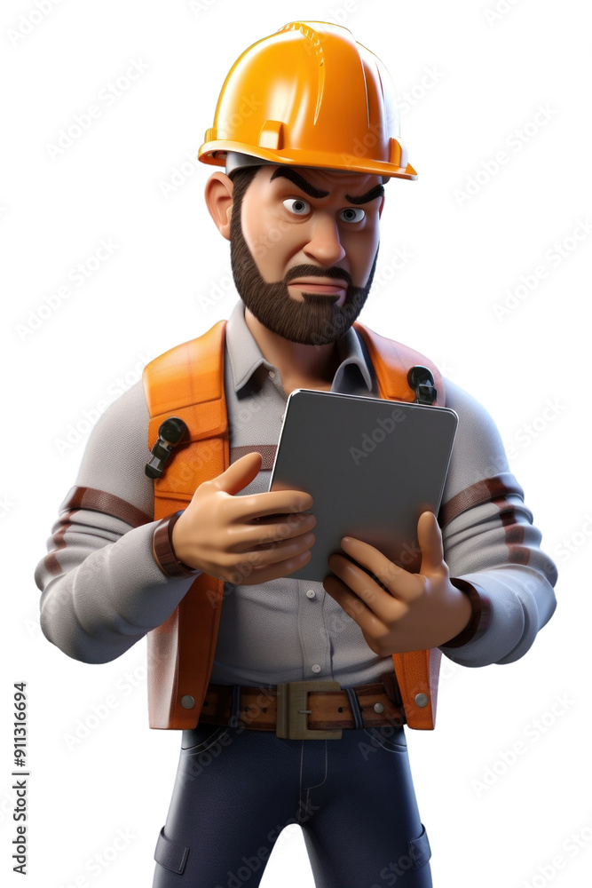 PNG Computer portrait holding hardhat. PNG Computer portrait holding hardhat.