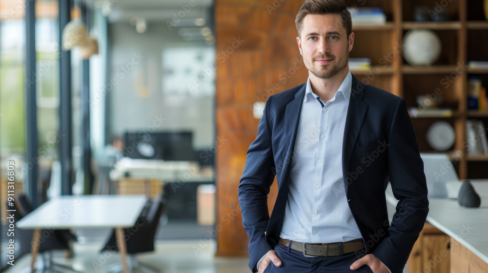 Professional man in suit in modern office Professional man in suit in modern office