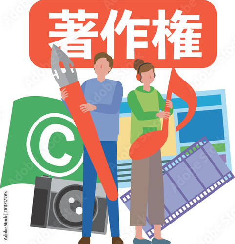 著作権とクリエイター男女