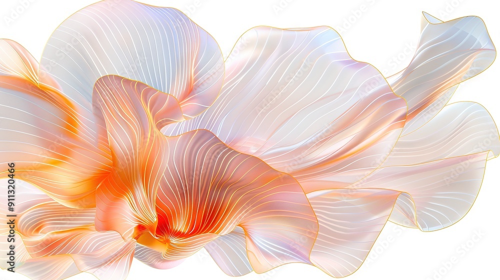 an orange and white flower on a white background, with a close-up focus on the flower an orange and white flower on a white background, with a close-up focus on the flower