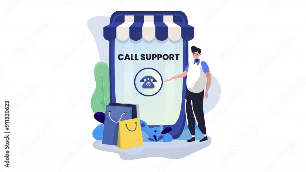 Customer Support Character Animation Scene Customer Support Character Animation Scene