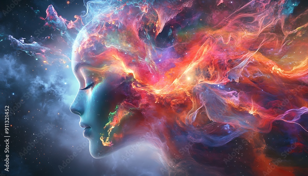 Exploding Mind Concept Art with Vibrant Colors and Flowing Elements Exploding Mind Concept Art with Vibrant Colors and Flowing Elements