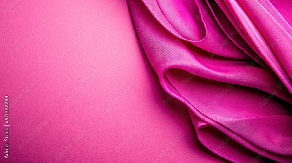 A pink background with a soft material on the right side and the bottom of the image slightly off-center A pink background with a soft material on the right side and the bottom of the image slightly off-center
