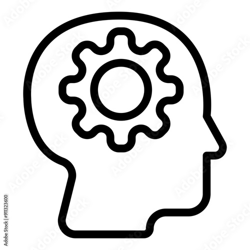 Mind Icon in Line Style