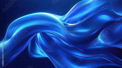 Wallpaper Mural Dynamic 3D blue background with flowing lines and gradient lighting, ideal for vibrant and energetic visuals. Torontodigital.ca