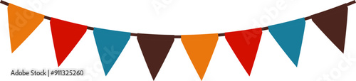 Party flags icon. Flat style.