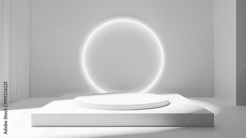 3D white podium, space for product design, mockup design. 3D white podium, space for product design, mockup design.