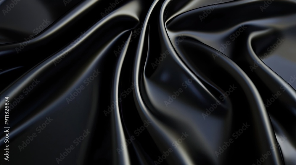 Fototapeta premium Elegant 3D black background with a combination of matte and glossy surfaces, ideal for sophisticated presentations.