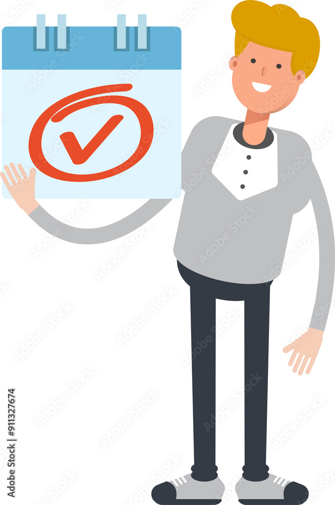 Male Character and Check Mark Sign
Male Character and Check Mark Sign