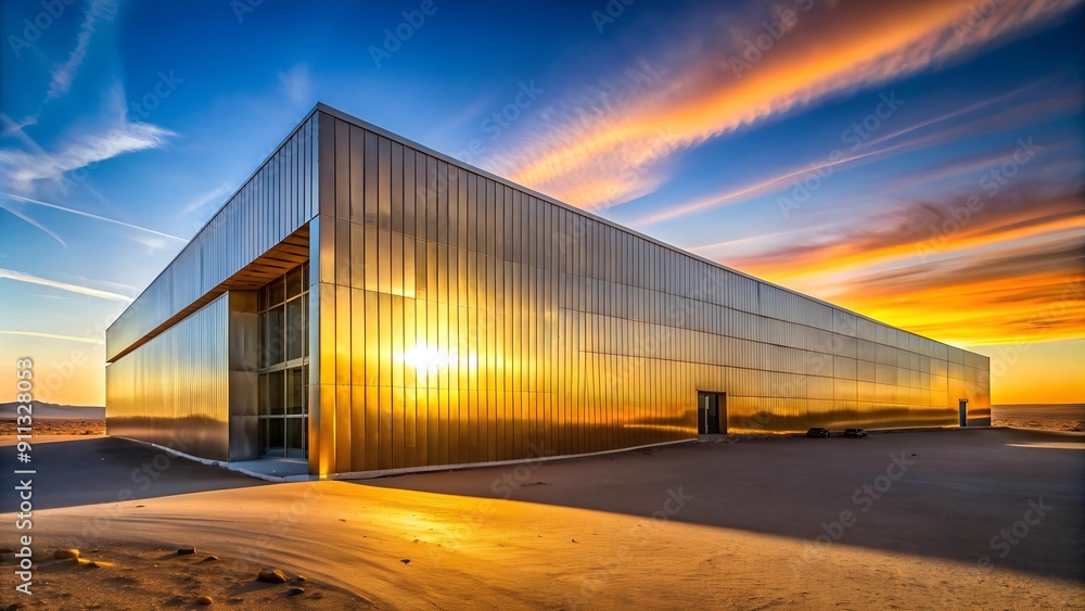 A Crimson Oasis: Futuristic Architecture in the Desert at Sunset Generative AI A Crimson Oasis: Futuristic Architecture in the Desert at Sunset Generative AI