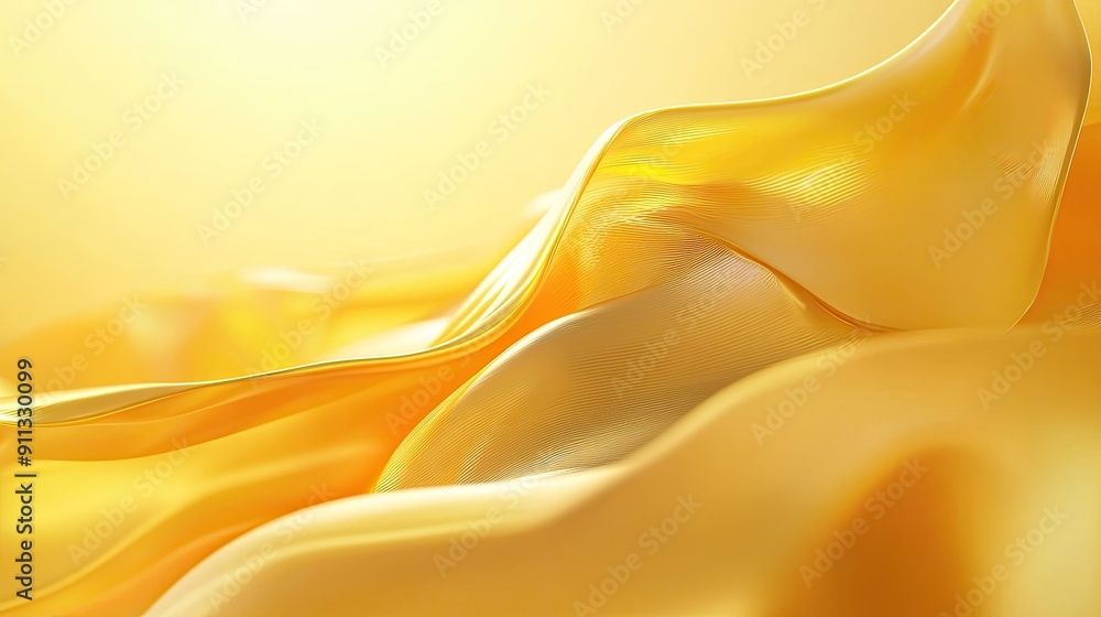Fototapeta premium Fresh 3D golden yellow background with smooth gradients and soft lighting, creating a refreshing and rejuvenating effect.