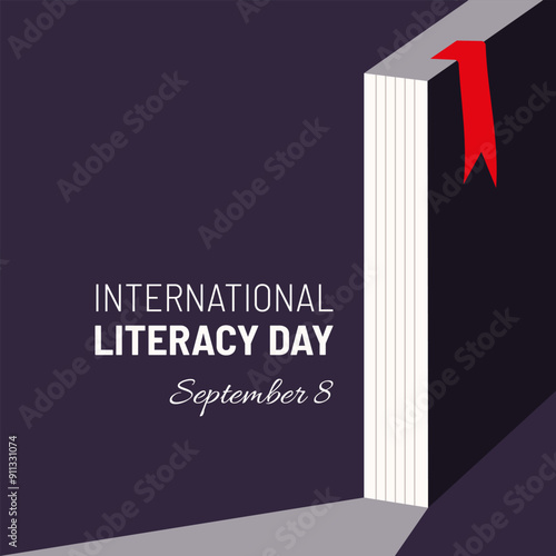 Literacy dWorld Literacy Day Minimalists Banner Concept. World Book Day Festival, Book Sale Vector Illustration. 