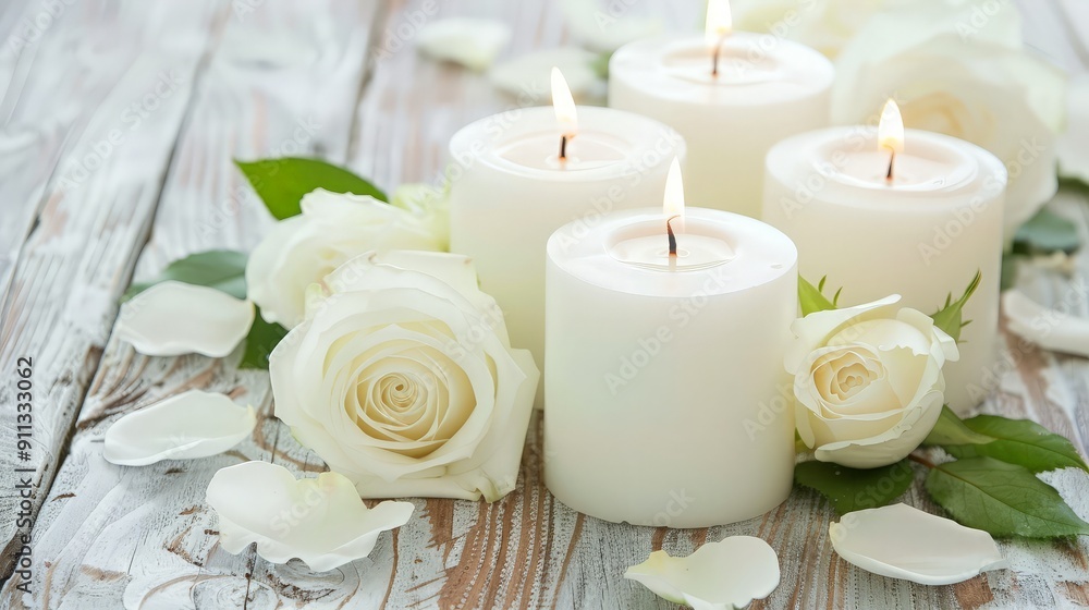 White Candles and Roses White Candles and Roses