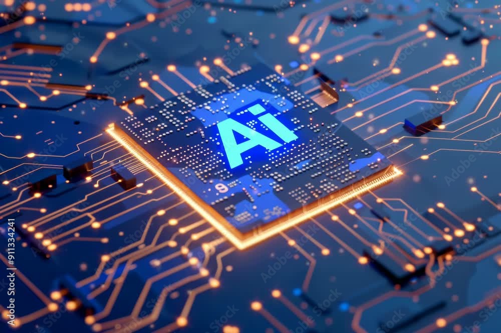 A computer chip with the letters AI on it A computer chip with the letters AI on it