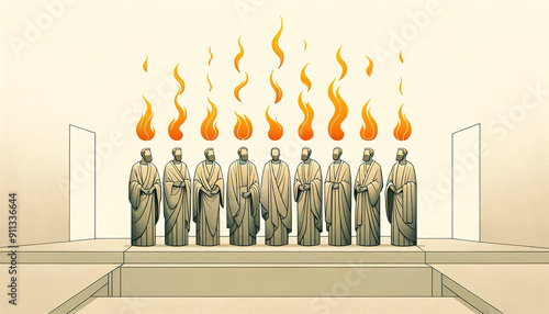 Descent of the Holy Spirit in the form of tongues of fire on the apostles