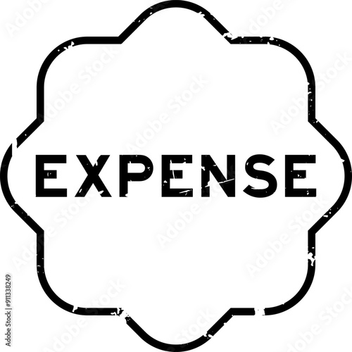 Grunge black expense word rubber seal stamp on white background photo