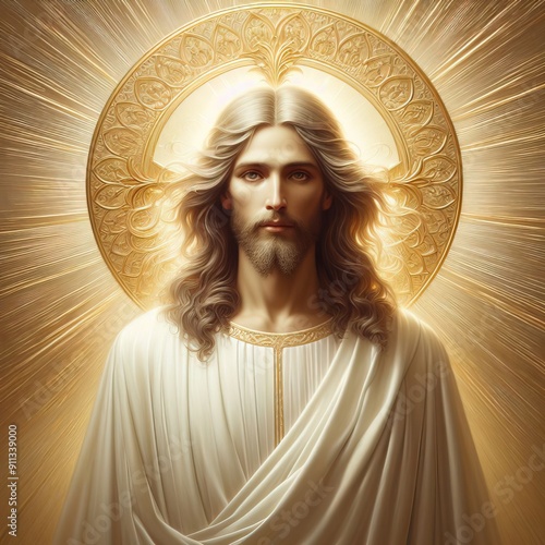 Portrait of Jesus Christ with halo