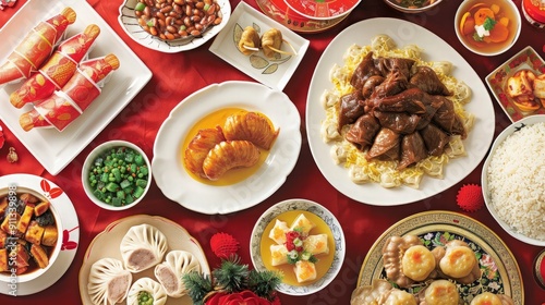 Wallpaper Mural Chinese New Year Feast: A Delicious Celebration Torontodigital.ca