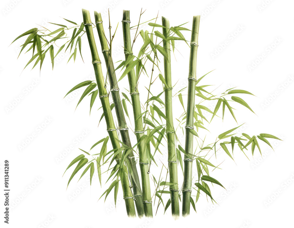 Fototapeta premium PNG Bamboo plant transparent background freshness.