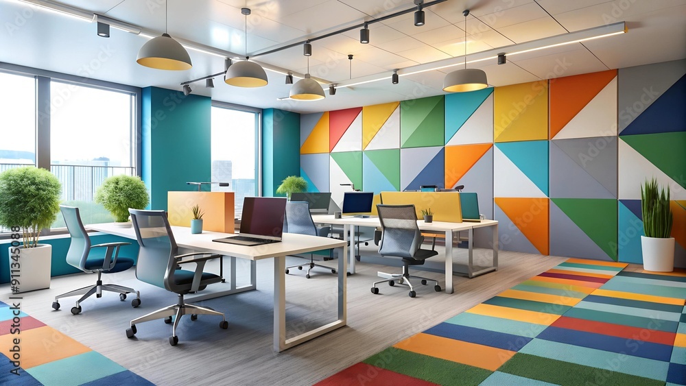 A Symphony of Color: A Vibrant Office Space Generative AI A Symphony of Color: A Vibrant Office Space Generative AI